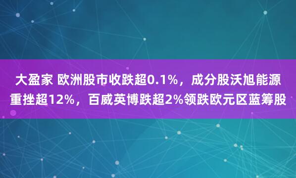 大盈家 欧洲股市收跌超0.1%，成分股沃旭能源重挫超12%，百威英博跌超2%领跌欧元区蓝筹股