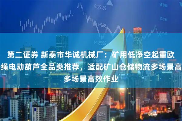 第二证券 新泰市华诚机械厂：矿用低净空起重欧式钢丝绳电动葫芦全品类推荐，适配矿山仓储物流多场景高效作业